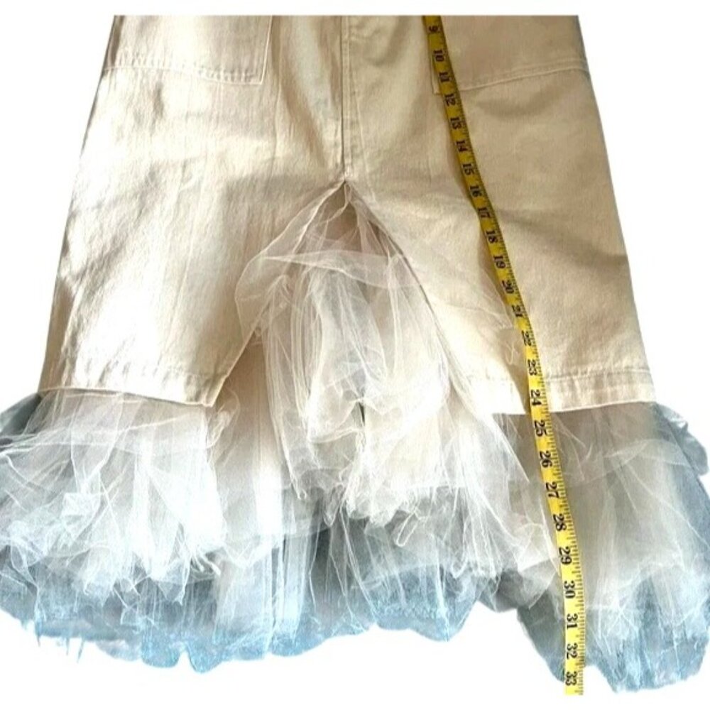 Le Superbe Mr & Mrs Benjamin midi skirt off-white tulle hem stretch size 8 - Picture 7 of 14